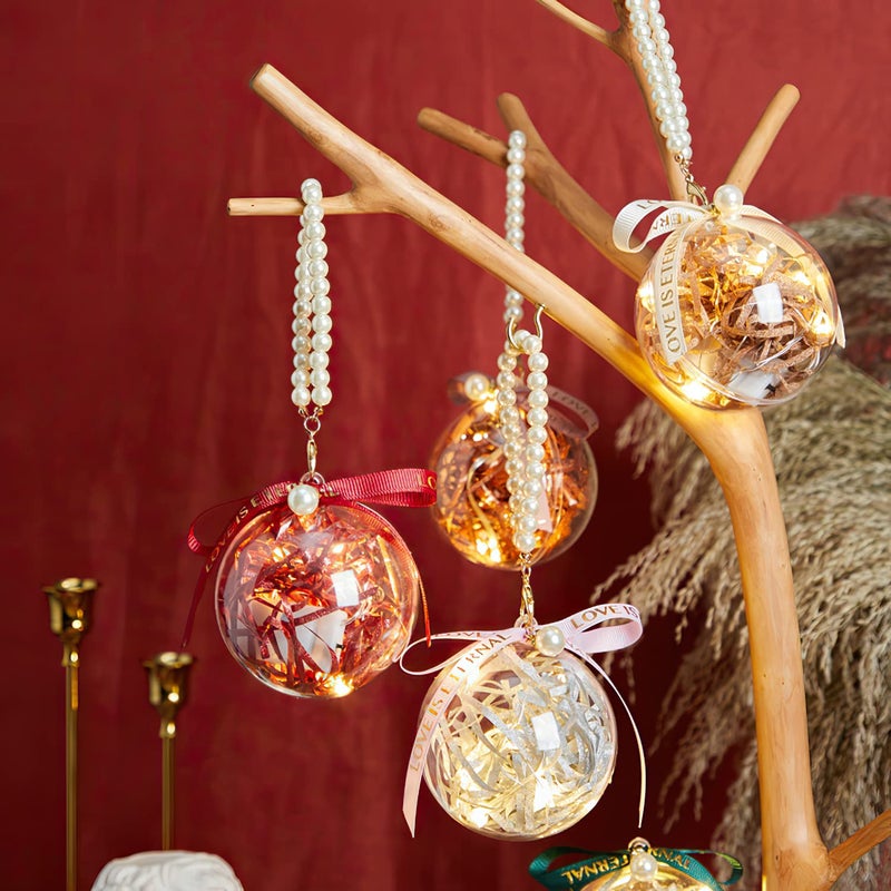Kingrol 20 Pack 4-Inch Clear Plastic Fillable Ornaments Ball, for Christmas, Wedding, Party, Home Decor - Image 5